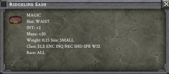 RIDGELINE SASH item card